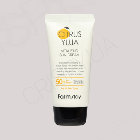 Сонцезахисний крем FARMSTAY CITRUS YUJA VITALIZING SUN CREAM SPF50+ PA++++ - 70 мл 